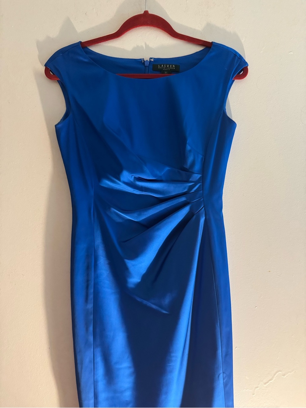 Women’s Ralph Lauren Cobalt Blue Midi Sheath Dress Size 2